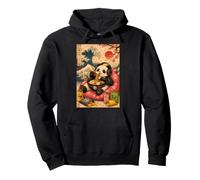 Arte Retro de Fideos japoneses de Kawaii Ramen Panda Gaming Sudadera con Capucha
