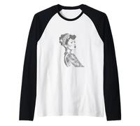 Arte Retro de Glamour para Mujer Pin-up Camiseta Manga Raglan