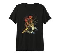 Arte Retro de la línea del Jugador de Lacrosse Camiseta Premium
