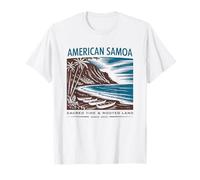 Arte Retro de la Tierra Sagrada de Samoa Americana Camiseta