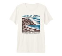 Arte Retro de la Tierra Sagrada de Samoa Americana Camiseta Premium