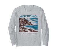 Arte Retro de la Tierra Sagrada de Samoa Americana Manga Larga