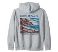 Arte Retro de la Tierra Sagrada de Samoa Americana Sudadera con Capucha