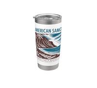 Arte Retro de la Tierra Sagrada de Samoa Americana Vaso térmico de acero inoxidable de doble pared