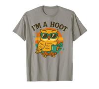 Arte retro de pájaros divertido con diseño de búho en monopatín I'm a Hoot Coffee Camiseta