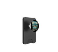 Arte Retro de Seattle Skyline Washington Space Needle PopSockets PopWallet para MagSafe