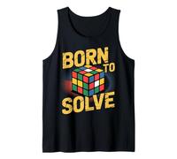 Arte Retro de Speed Cubing con diseño de Cubo Nacido para Resolver Camiseta sin Mangas