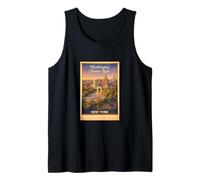 Arte Retro de Viaje aéreo de la Ciudad de Nueva York Washington Square Park Camiseta sin Mangas