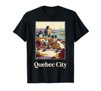 Arte Retro histórico del Castillo Frontenac de la Ciudad de Quebec, Canadá Camiseta