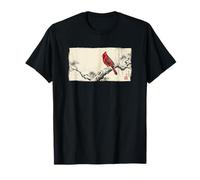 Arte Retro japonés con Estampado de pájaros cardenales del Norte Camiseta