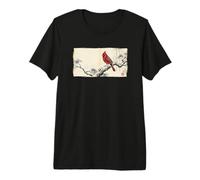Arte Retro japonés con Estampado de pájaros cardenales del Norte Camiseta Premium