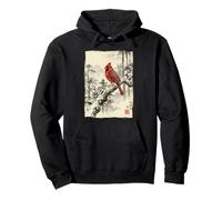 Arte Retro japonés con Estampado de pájaros cardenales del Norte Sudadera con Capucha