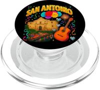 Arte Retro pirateado de Alamo Riverwalk Fiesta en San Antonio PopSockets PopGrip para MagSafe