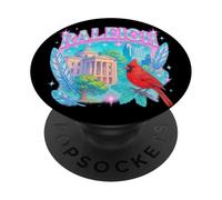 Arte Retro pirateado del Horizonte del Cardinal Capitolio de Raleigh PopSockets PopGrip Adhesivo
