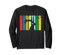 Arte robótico Retro para Hombres y Mujeres, Amantes de los Ingenieros de Robots Manga Larga