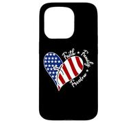 Arte rupestre de Jesús, Cross Heart America, El Señor es mi, en la parte posterior Carcasa para iPhone 15 Pro
