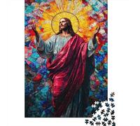 Arte Sagrado Vidriera Mosaico Puzzle de 1000 Piezas Cartón Puzzle para Adultos Estilo Iglesia Relajación Decoración Regalo 38x26cm/1000pcs