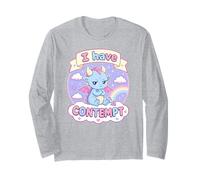 Arte sarcástico con Texto en inglés I Have Contempt Cute Kawaii Dragon Manga Larga
