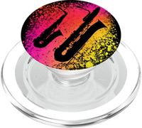 Arte Saxofón Alto y Saxofón Bajo para Saxofonista Orgulloso PopSockets PopGrip para MagSafe