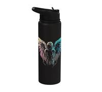 Arte Silueta Alas de Ángel | Luz etérea Stainless Steel Insulated Water Bottle