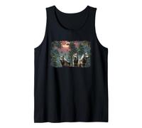 Arte sobre la Vida Silvestre del Bosque Lunar Tropical de Wolf Pack Camiseta sin Mangas