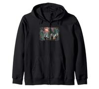 Arte sobre la Vida Silvestre del Bosque Lunar Tropical de Wolf Pack Sudadera con Capucha