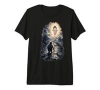 Arte Surrealista del pingüino nihilista Jesucristo Camiseta Premium