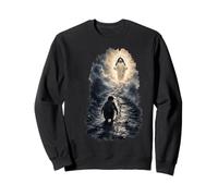 Arte Surrealista del pingüino nihilista Jesucristo Sudadera