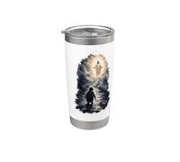Arte surrealista del pingüino nihilista Jesucristo Vaso térmico de acero inoxidable de doble pared