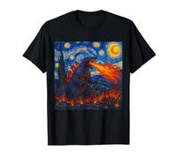 Arte Surrealista Inspirado en la Noche Estrellada de Van Gogh del Monstruo del Caos Camiseta