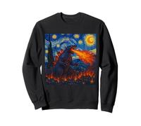 Arte Surrealista Inspirado en la Noche Estrellada de Van Gogh del Monstruo del Caos Sudadera