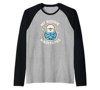 Arte temático de pájaro Loro Lindo My Budgie Meditates Camiseta Manga Raglan
