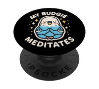 Arte temático de pájaro Loro Lindo My Budgie Meditates PopSockets PopGrip Adhesivo