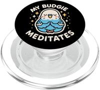 Arte temático de pájaro Loro Lindo My Budgie Meditates PopSockets PopGrip para MagSafe