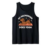 Arte temático de Perro Lindo My Dachshund Does Yoga Camiseta sin Mangas