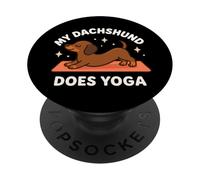 Arte temático de Perro Lindo My Dachshund Does Yoga PopSockets PopGrip Adhesivo