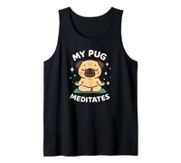 Arte temático de Perro Lindo My Pug Meditates Camiseta sin Mangas