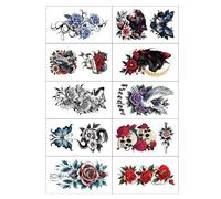 Arte Temporal De La Piel Atrevido 10 Hojas Pegatinas De Diseños Góticos Atrevidos Resistente Sudor Seguro Para La Piel Dura Resistente Agua Color Duradero