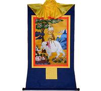 Arte Thangka, Armonía tibetana hecha a mano, brocado Thangka Budista cuatro Rui para la decoración del hogar Zen, meditación(Blauw,S)