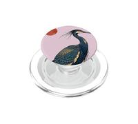 Arte Tradicional de la Naturaleza del pájaro del Sol Rojo de la Garza Azul Elegante PopSockets PopGrip para MagSafe