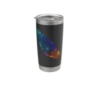 Arte tribal indígena de plumas coloridas nativas americanas Vaso térmico de acero inoxidable de doble pared