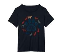Arte Tributo a los Amantes de los Perros con Estampado de Pata de Perro de My Best Friend Camiseta, Mujer Tallas Grandes, Negro, 4XL Grande