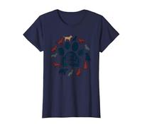 Arte Tributo a los Amantes de los Perros con Estampado de Pata de Perro de My Best Friend Camiseta, Mujer, Azul Marino, XXL