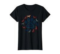 Arte Tributo a los Amantes de los Perros con Estampado de Pata de Perro de My Best Friend Camiseta, Mujer, Negro, M