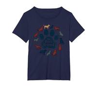 Arte Tributo a los Amantes de los Perros con Estampado de Pata de Perro de My Best Friend Camiseta, Mujer Tallas Grandes, Azul Marino, 2XL Grande