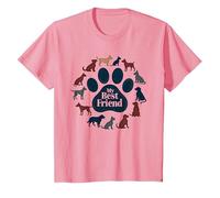 Arte Tributo a los Amantes de los Perros con Estampado de Pata de Perro de My Best Friend Camiseta, Niños, Rosado, 8 años