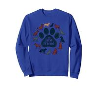 Arte Tributo a los Amantes de los Perros con Estampado de Pata de Perro de My Best Friend Sudadera, Unisex para Adultos, Azul Real, M