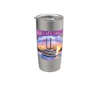 Arte turístico Southern Pride en barco de vapor del río Misisipi Vaso térmico de acero inoxidable de doble pared