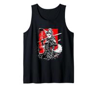 Arte Urbano de Anime Fox Girl Cyberpunk Samurái Camiseta sin Mangas