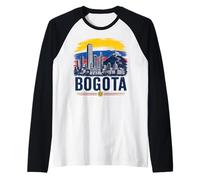 Arte Urbano de la Silueta de Bogotá con Orgullo Colombiano Camiseta Manga Raglan